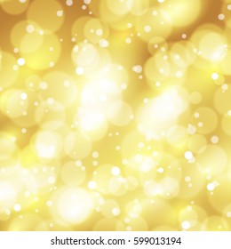 Abstract gold vector background with Bokeh lights