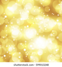 Abstract gold vector background with Bokeh lights