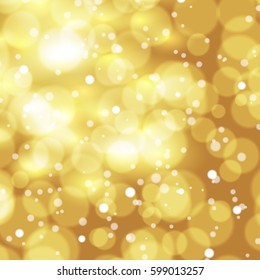 Abstract gold vector background with Bokeh lights