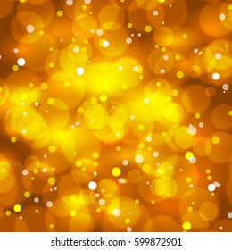 Abstract gold vector background with Bokeh lights