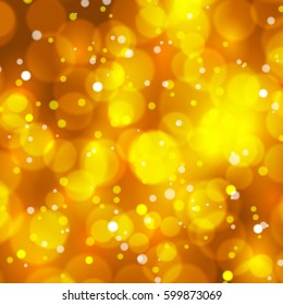 Abstract gold vector background with Bokeh lights