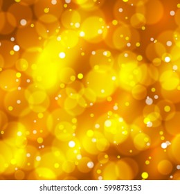 Abstract gold vector background with Bokeh lights