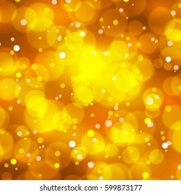 Abstract gold vector background with Bokeh lights