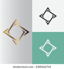 Abstract gold vector logo template, simple, beauty and modern design.
