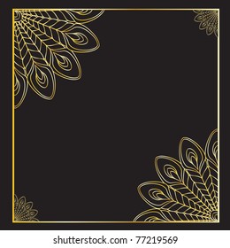 the abstract gold vector peacock eps file