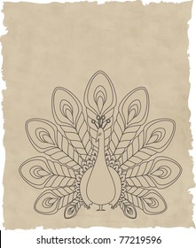 the abstract gold vector peacock eps file