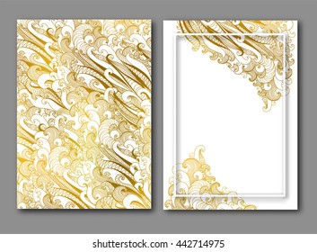 Abstract gold wave background. Perfect for invitation or announcement.