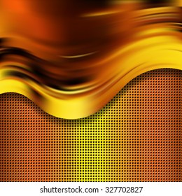 Abstract gold wave futuristic background. Vector illustration
