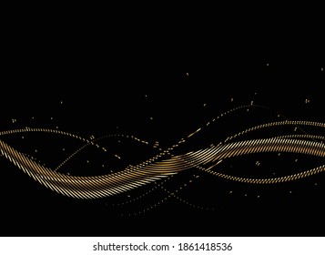 abstract Gold wave line with space of your text, vector illustration.