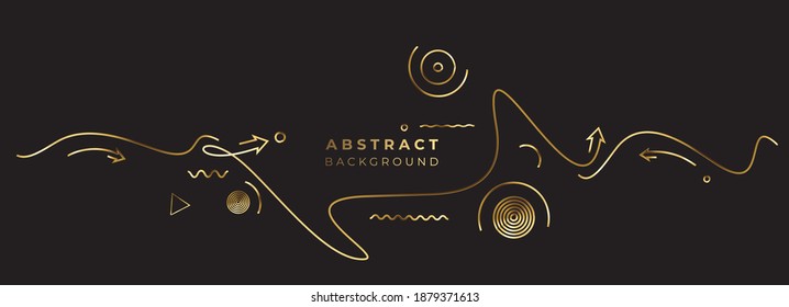 Abstract Gold wave line with space of your text, vector illustration.
