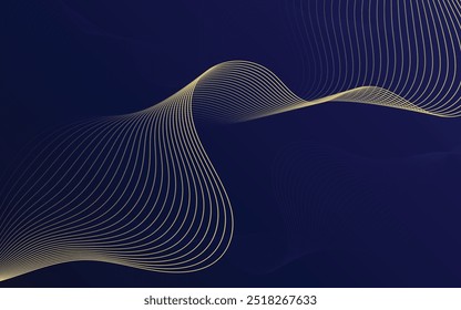 Fondo Abstractas de líneas de onda de oro. Patrón de onda dinámica. Líneas onduladas degradadas modernas. Concepto de tecnología futurista.