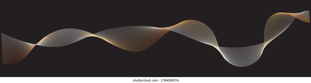 líneas de onda dorada abstractas sobre fondo oscuro