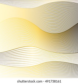 Abstract gold wave vector background.