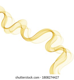 Abstract gold waves - data flow concept. Vector illustration