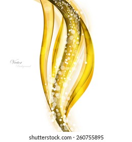 Abstract gold waves - data stream concept. Vector Illustration. Clip-art