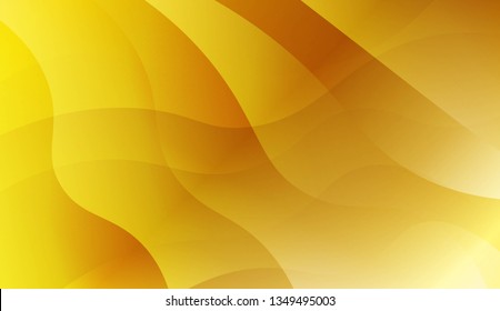 Abstract Gold Waves. Futuristic Technology Style Background. For Business Presentation Wallpaper, Flyer, Cover. Vector Illustration with Color Gradient