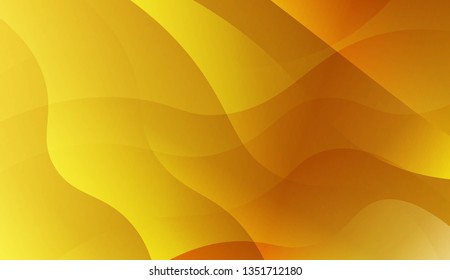 Abstract Gold Waves. Futuristic Technology Style Background. For Business Presentation Wallpaper, Flyer, Cover. Vector Illustration with Color Gradient