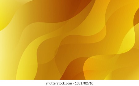 Abstract Gold Waves. Futuristic Technology Style Background. For Business Presentation Wallpaper, Flyer, Cover. Vector Illustration with Color Gradient