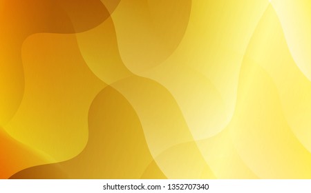 Abstract Gold Waves. Futuristic Technology Style Background. For Business Presentation Wallpaper, Flyer, Cover. Vector Illustration with Color Gradient
