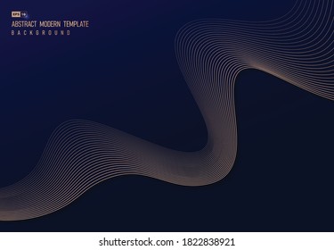 Resumen de diseño de patrón ondulado dorado de fondo de la plantilla de la ilustración de la decoración ondulada. Usar para anuncio, afiche, trabajo artístico, diseño de plantilla, impresión. vector de ilustración eps10