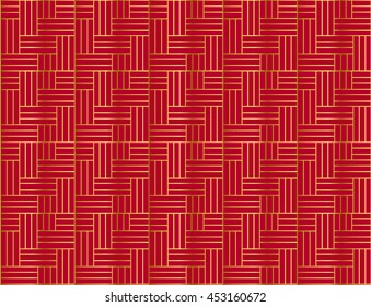 abstract gold weave pattern on red background