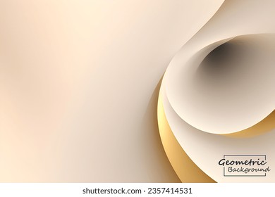 Resumen de fondo geométrico dorado y blanco. Composición dinámica de formas. Ilustración vectorial.