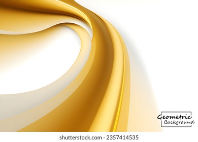 Abstract gold and white geometric background. Dynamic shapes composition. Vector illustration.
