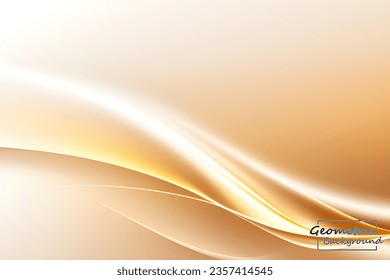Abstrakter, geometrischer Hintergrund aus Gold und Weiß. Dynamische Formen-Zusammensetzung. Vektorgrafik.