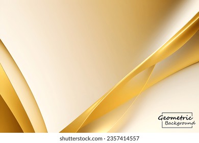 Resumen de fondo geométrico dorado y blanco. Composición dinámica de formas. Ilustración vectorial.