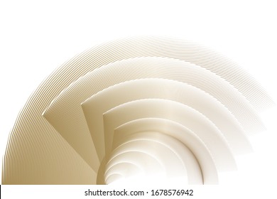 Fondo claro de oro y blanco abstracto, patrón dinámico geométrico de líneas de medio tono, textura de diseño moderno vectorial.