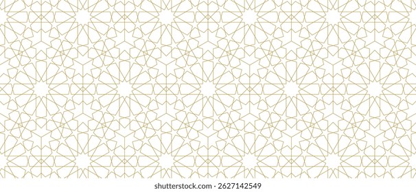 abstract gold white line. geometric star shaped texture background. traditional pattern. retro styled concept.