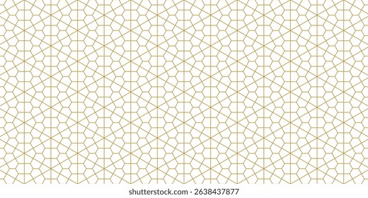 abstract gold white line. geometric hexagon texture background. Japanese styled grid pattern. traditional concept.