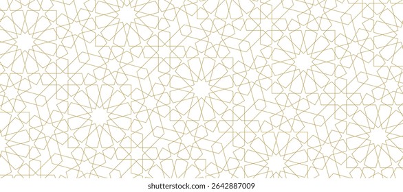 abstract gold white line. geometric star shaped texture background. traditional pattern. retro styled concept.