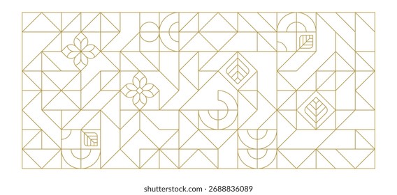 Redondo blanco oro abstracto. fondo geométrico de la textura del círculo. patrón de hoja de estilo retro. concepto tradicional.
