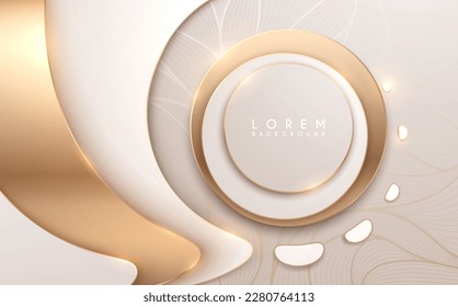 Abstract gold and white shapes background