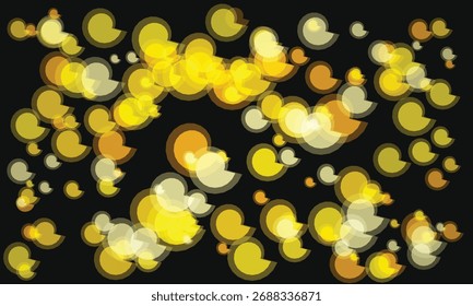 Abstrato ouro e amarelo bokeh sobre fundo preto criando uma atmosfera festiva e sonhadora perfeito para conceitos de celebração