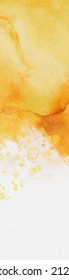 Abstract gold yellow watercolor paint Background. Design banner element. Vector illustration