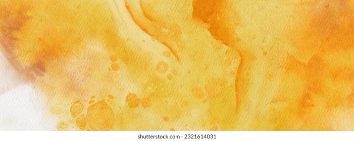 Abstract gold yellow watercolor paint Background. Design banner element. Vector illustration