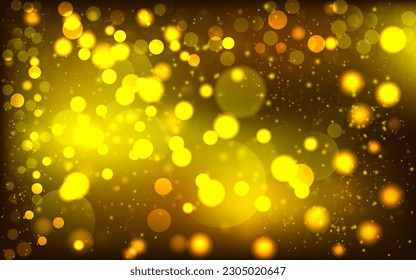 abstract gold yeloow glitters bokeh effect background.