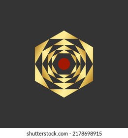 abstract goldeb hexagon logo template