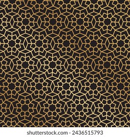 Abstract golden Arabic seamless pattern background