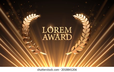 Abstract Golden Award Background With Light Rays