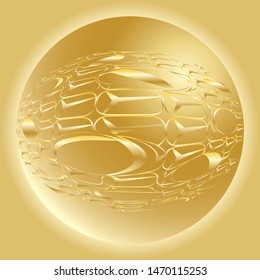 Abstract golden background. Colored spheres with a gradient and a luminous haloColored spheres with a gradient and a luminous halo. Vector illustration