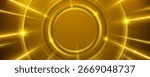 Abstract golden background with concentric glowing circles and lines