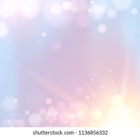 Abstract golden background. Fallen sparks and sun rays on the gray area. Vector illustration.