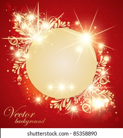 Abstract golden background with floral pattern