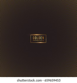 Abstract golden background. Halftone effect with luxury dotted design. Vector illustration.