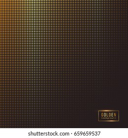 Abstract golden background. Halftone effect with luxury dotted design. Vector illustration.