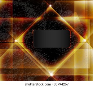 Abstract golden background with lighting effect in retro style. Vector
