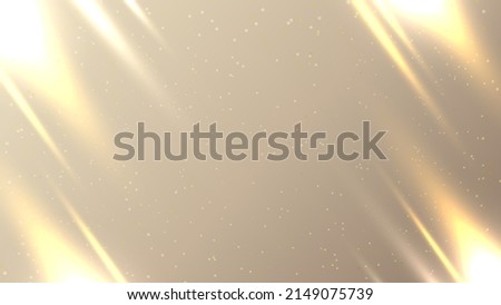 Abstract golden background with lighting luminous effect dust and glares. Vector illustration
